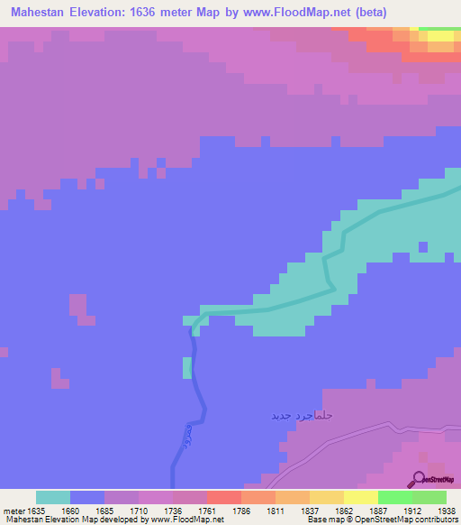 Mahestan,Iran Elevation Map