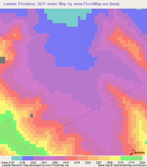 Latadar,Iran Elevation Map