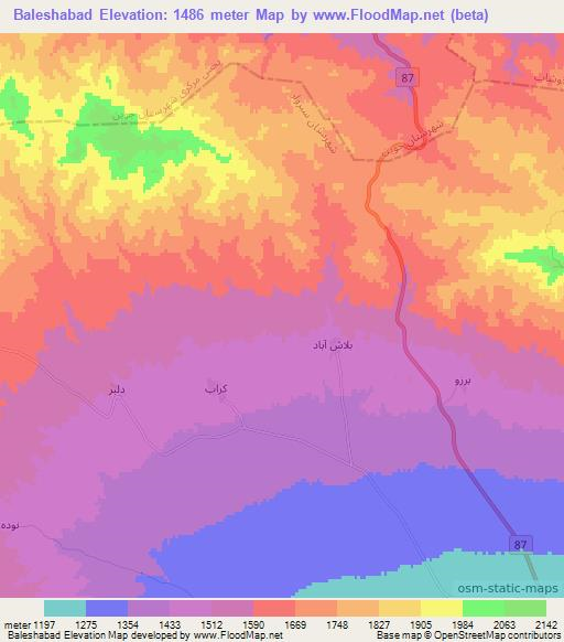 Baleshabad,Iran Elevation Map