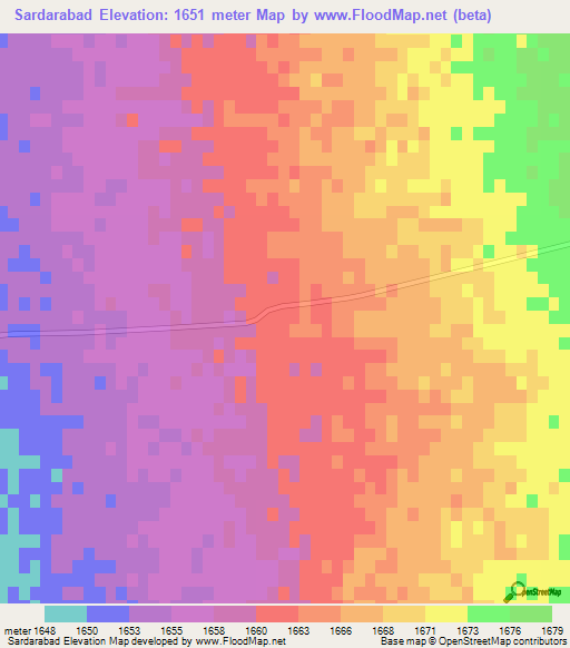 Sardarabad,Iran Elevation Map