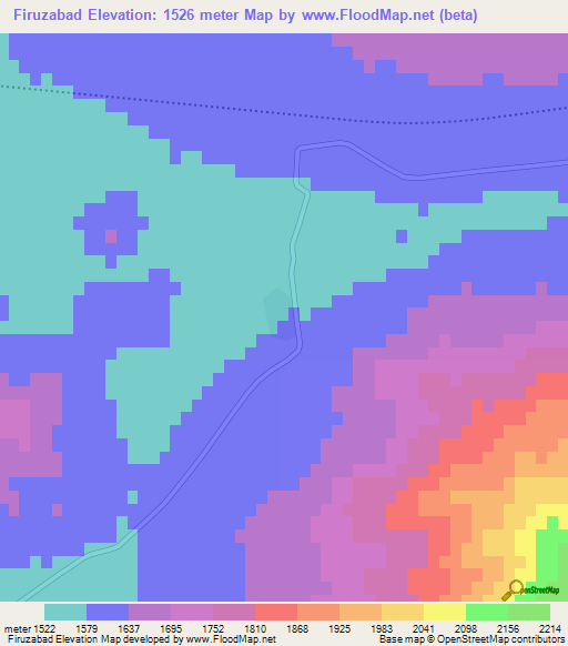 Firuzabad,Iran Elevation Map