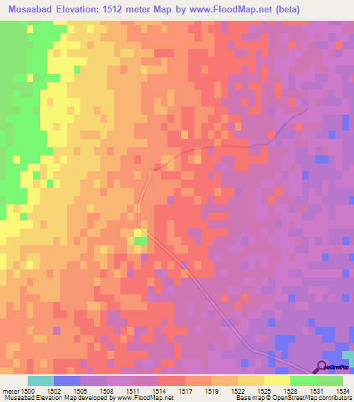 Musaabad,Iran Elevation Map