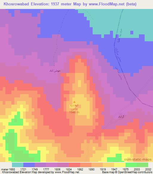 Khosrowabad,Iran Elevation Map