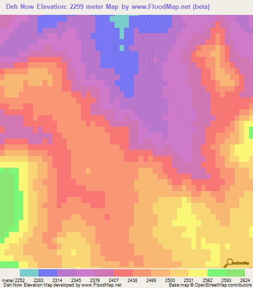 Deh Now,Iran Elevation Map
