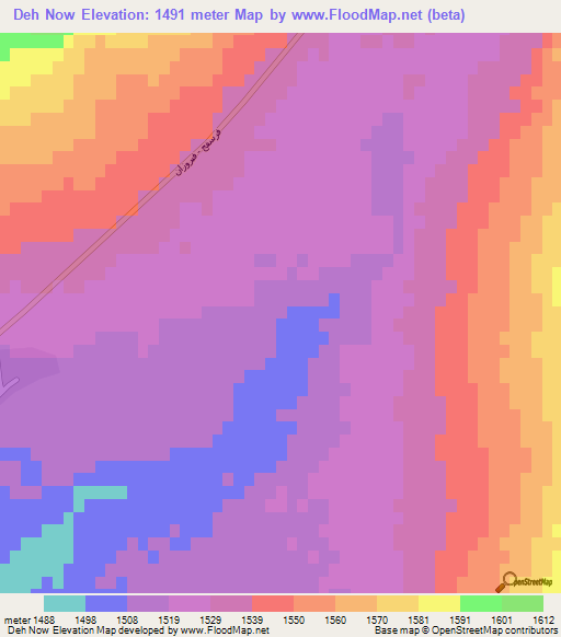 Deh Now,Iran Elevation Map