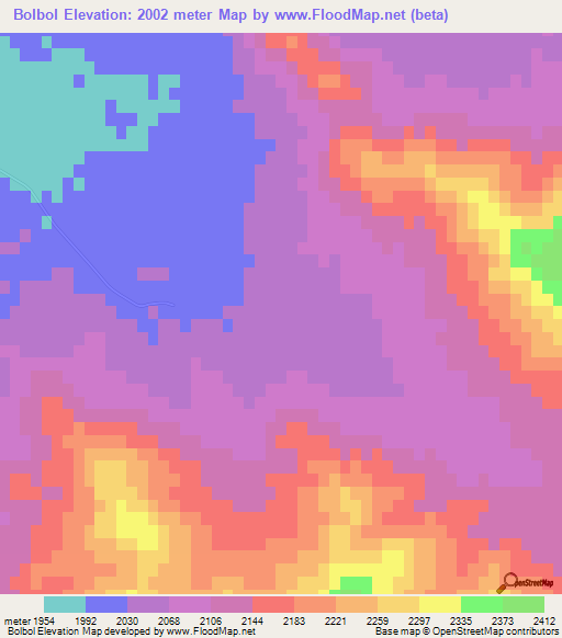 Bolbol,Iran Elevation Map