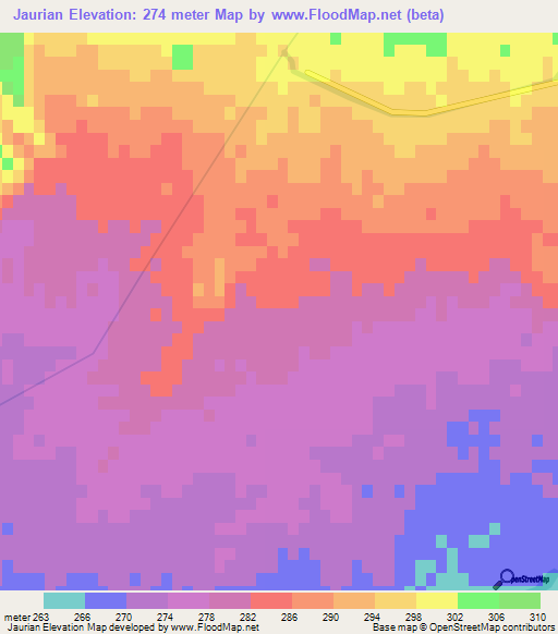 Jaurian,India Elevation Map