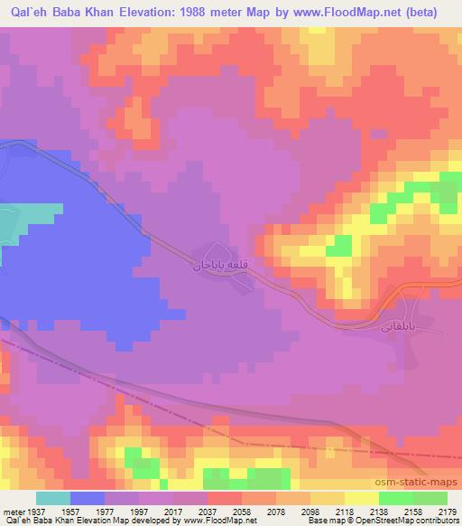 Qal`eh Baba Khan,Iran Elevation Map