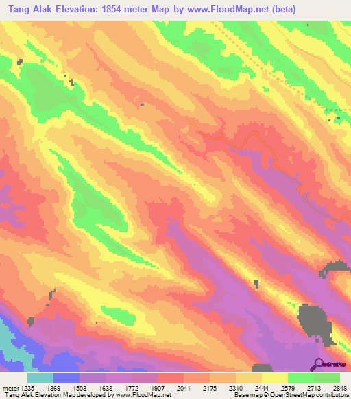 Tang Alak,Iran Elevation Map