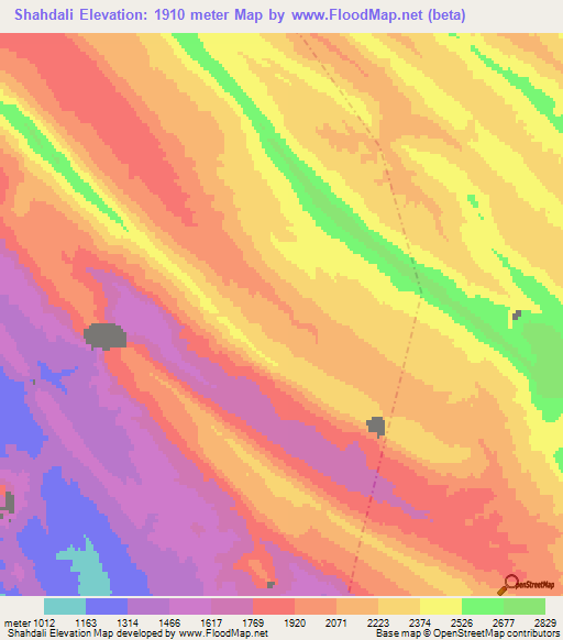 Shahdali,Iran Elevation Map