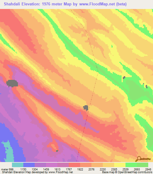 Shahdali,Iran Elevation Map