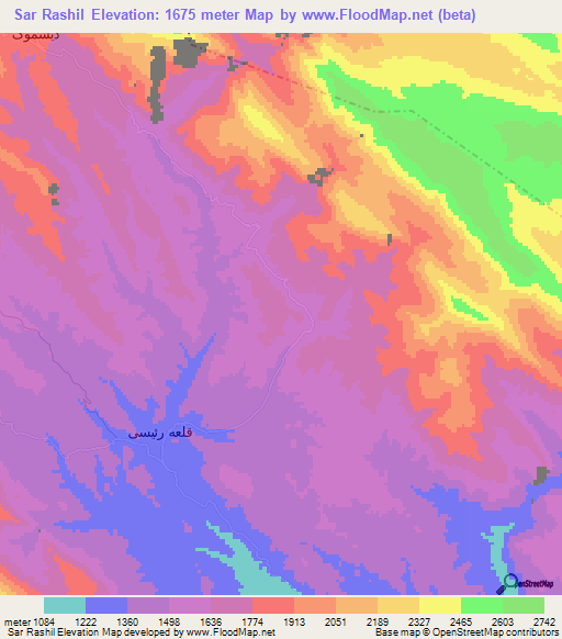 Sar Rashil,Iran Elevation Map