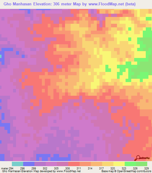 Gho Manhasan,India Elevation Map