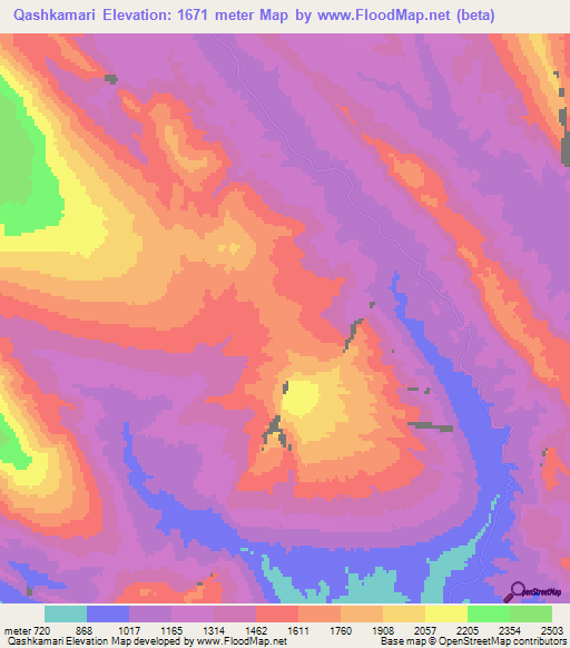 Qashkamari,Iran Elevation Map