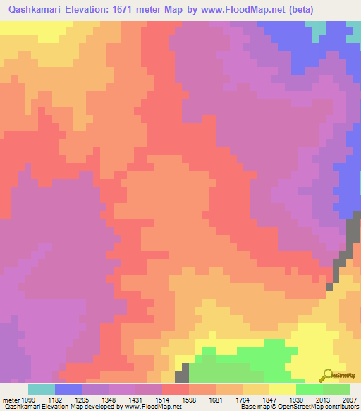 Qashkamari,Iran Elevation Map