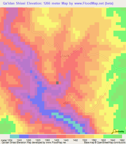 Qa'idan Shiasi,Iran Elevation Map
