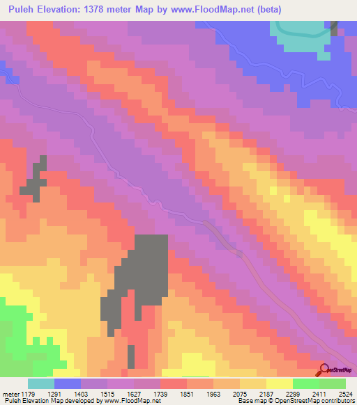 Puleh,Iran Elevation Map