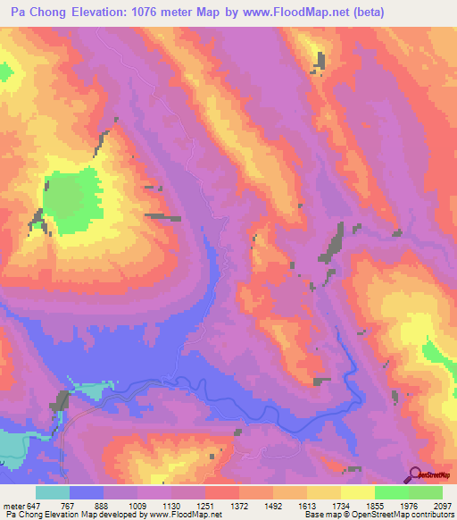 Pa Chong,Iran Elevation Map