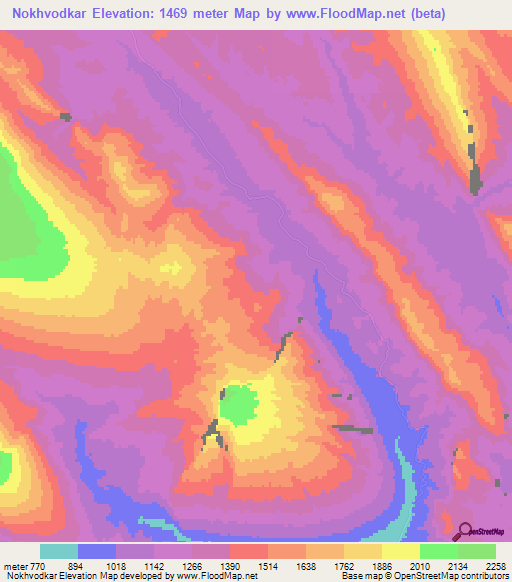 Nokhvodkar,Iran Elevation Map