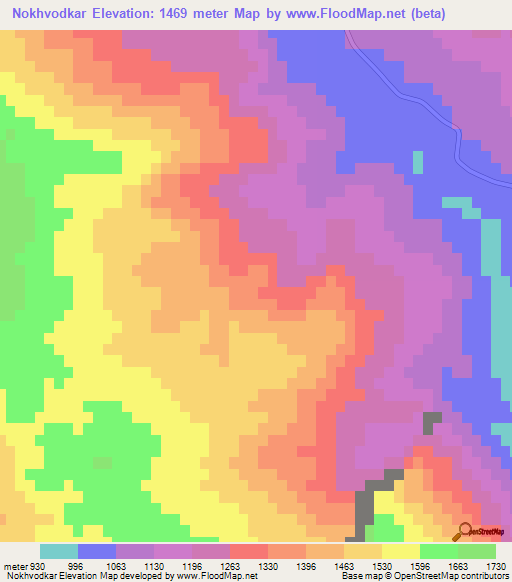Nokhvodkar,Iran Elevation Map