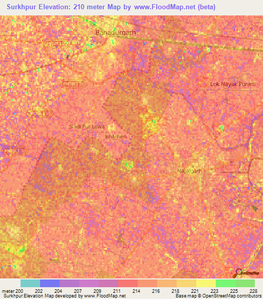 Surkhpur,India Elevation Map