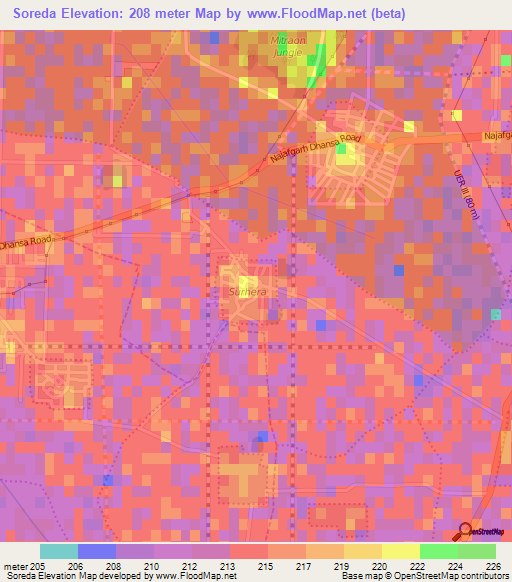 Soreda,India Elevation Map