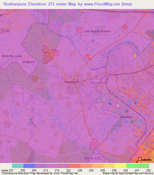 Roshanpura,India Elevation Map