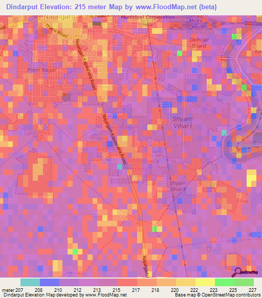 Dindarput,India Elevation Map