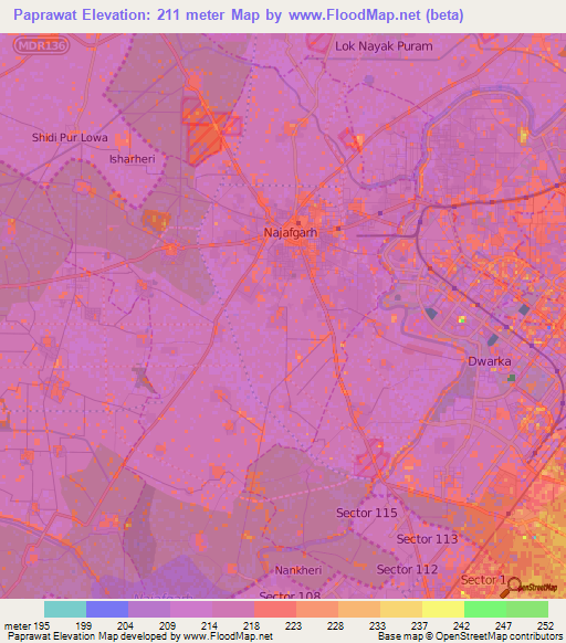 Paprawat,India Elevation Map