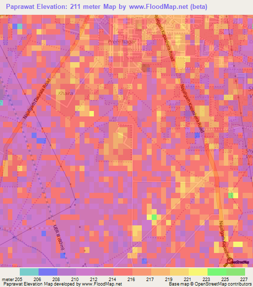 Paprawat,India Elevation Map
