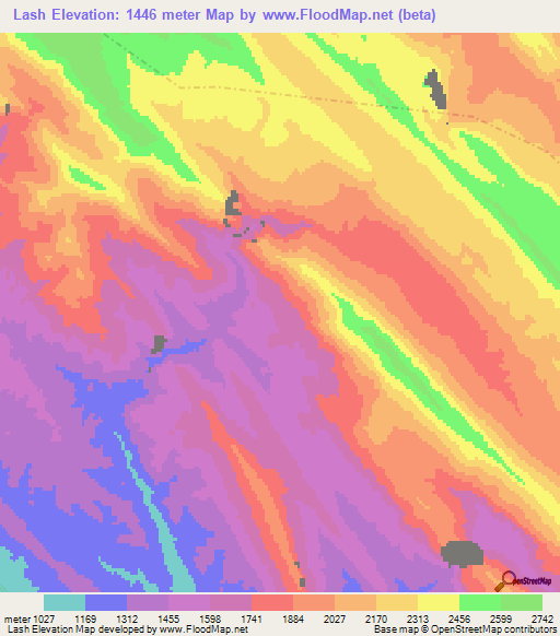 Lash,Iran Elevation Map