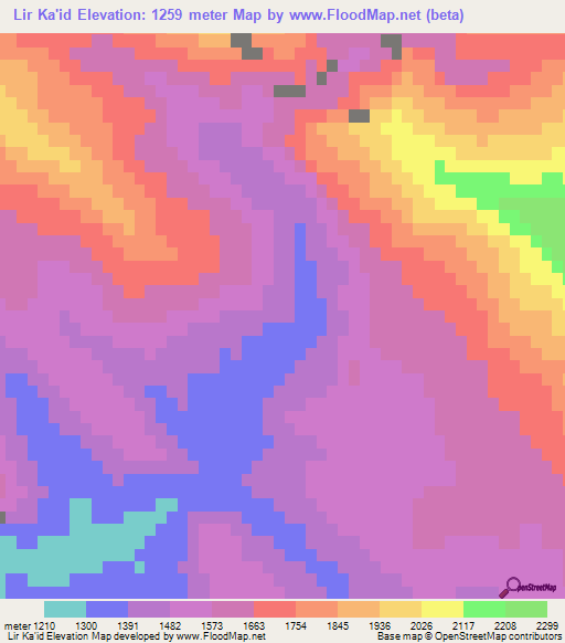 Lir Ka'id,Iran Elevation Map