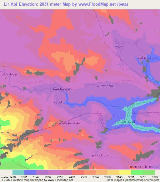 Lir Abi,Iran Elevation Map