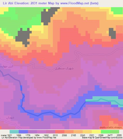 Lir Abi,Iran Elevation Map