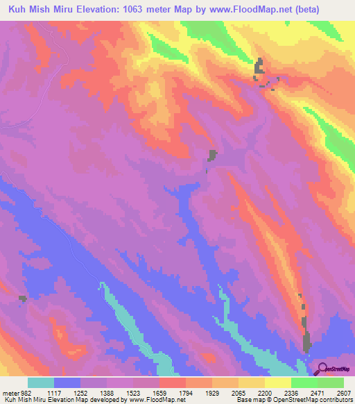 Kuh Mish Miru,Iran Elevation Map