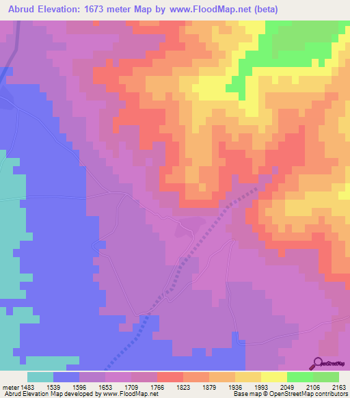 Abrud,Iran Elevation Map