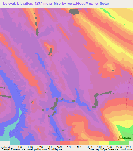 Deleyak,Iran Elevation Map
