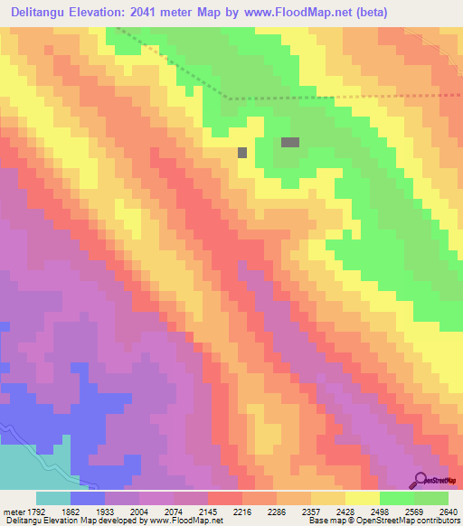 Delitangu,Iran Elevation Map