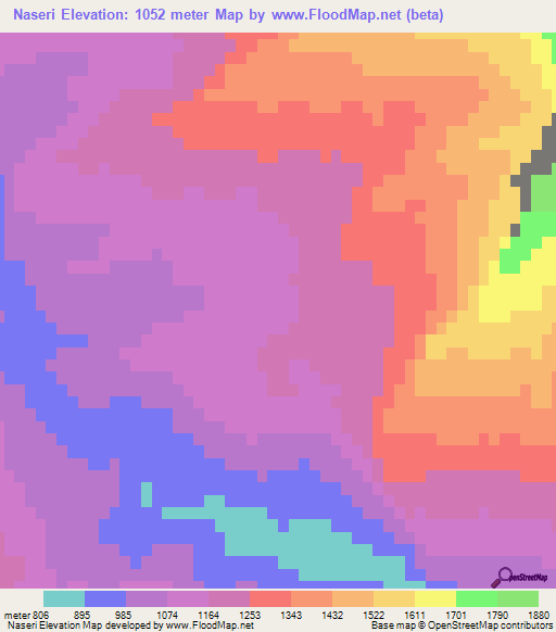 Naseri,Iran Elevation Map