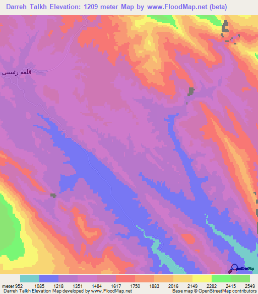 Darreh Talkh,Iran Elevation Map