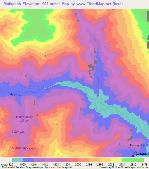 Mulkanah,Afghanistan Elevation Map