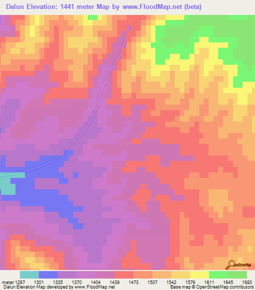 Dalun,Iran Elevation Map