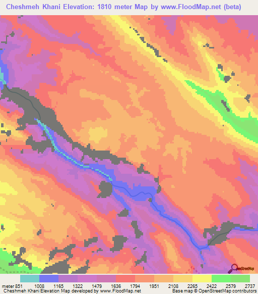 Cheshmeh Khani,Iran Elevation Map