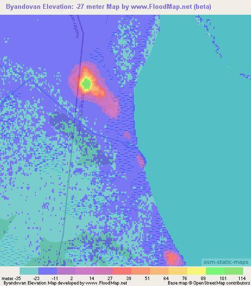 Byandovan,Azerbaijan Elevation Map
