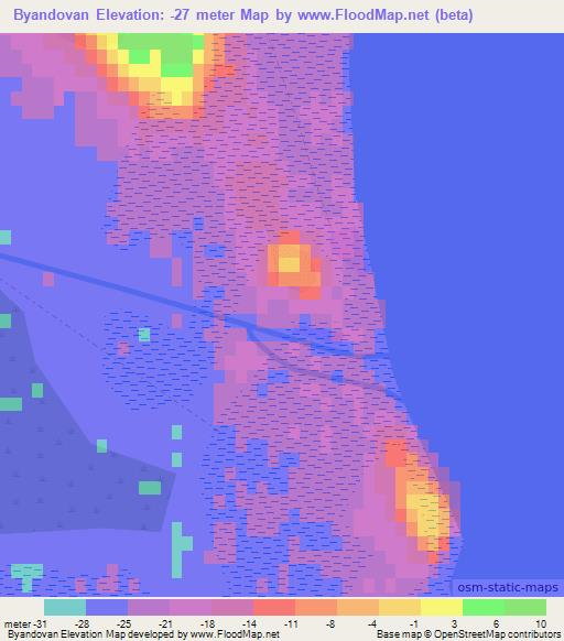 Byandovan,Azerbaijan Elevation Map