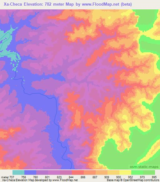 Xa-Checa,Angola Elevation Map