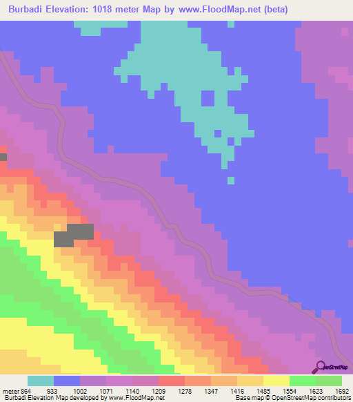 Burbadi,Iran Elevation Map