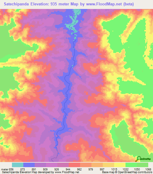 Satechipanda,Angola Elevation Map