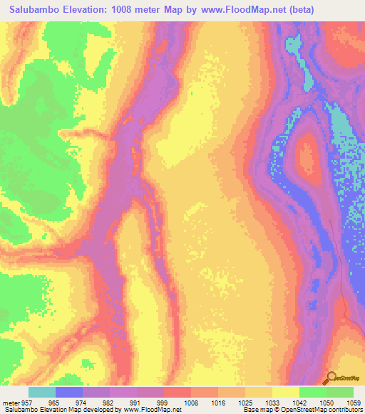 Salubambo,Angola Elevation Map