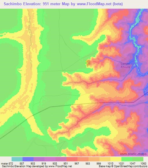 Sachimbo,Angola Elevation Map